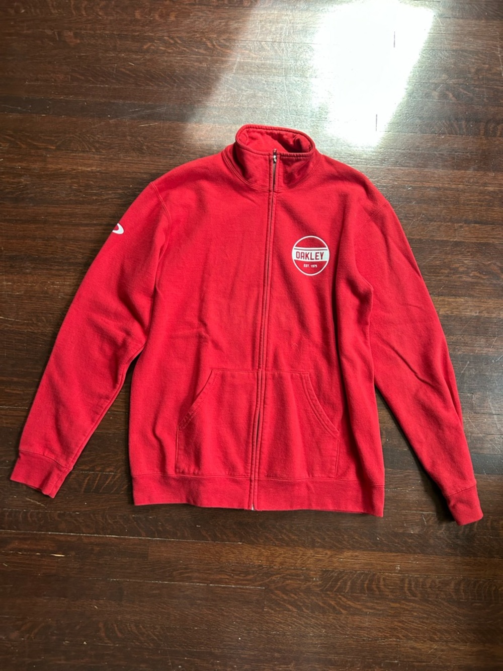 Oakley Red Full-Zip Lightweight Fleece Jacket